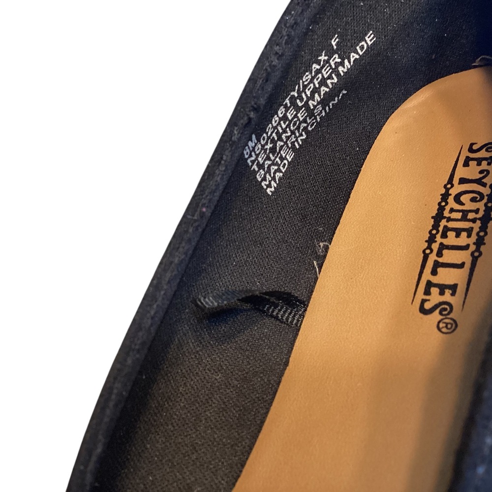 Seychelles Womens Black Faux Suede Pointed Toe Loafers Flats Size 8M EUC - Picture 8 of 8